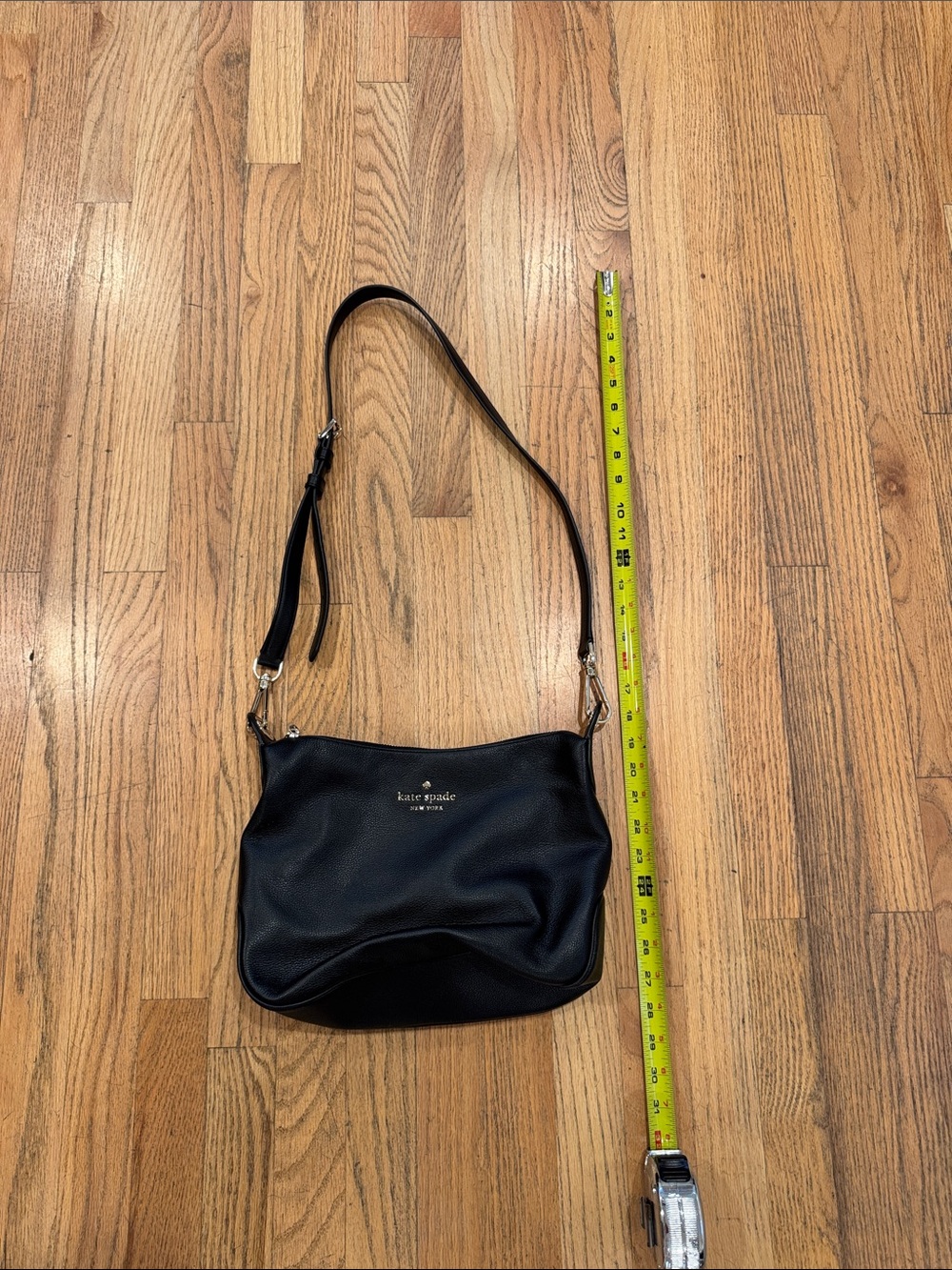 kate spade Black Pebbled Leather Crossbody with Gold Logo - Picture 12 of 12